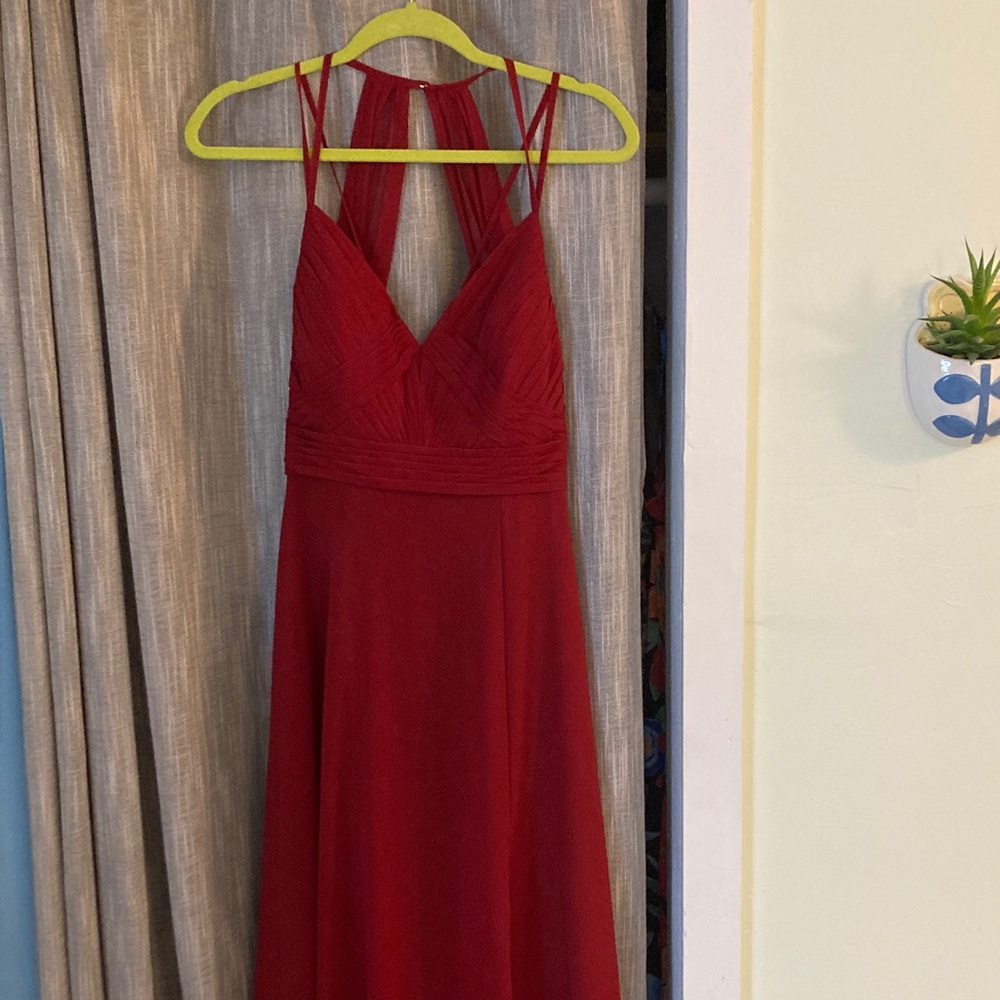 Azazie Burgandy Cecilia Gown